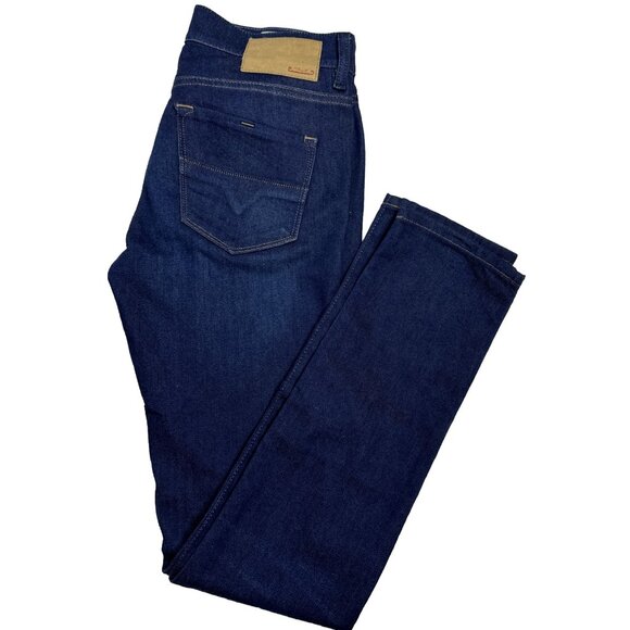 Diesel Women Hi-Vy Jeans Super Slim Straight 26x32 Cotton Blend Blue Zip Fly - Picture 1 of 8